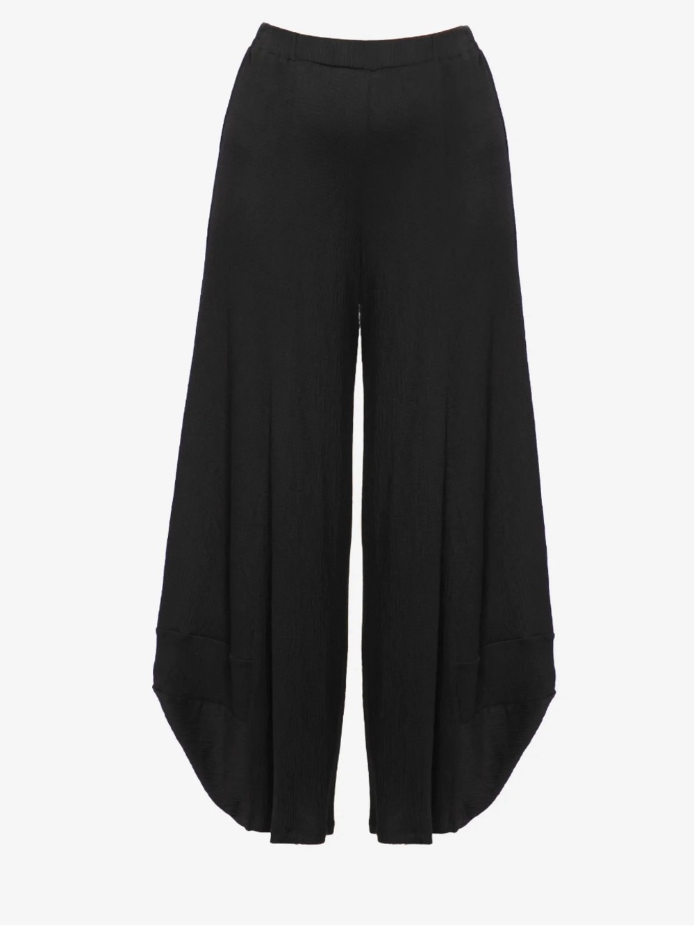 Luukaa JUNO Wrinkled viscose jersey boho pants Size 12 US Black